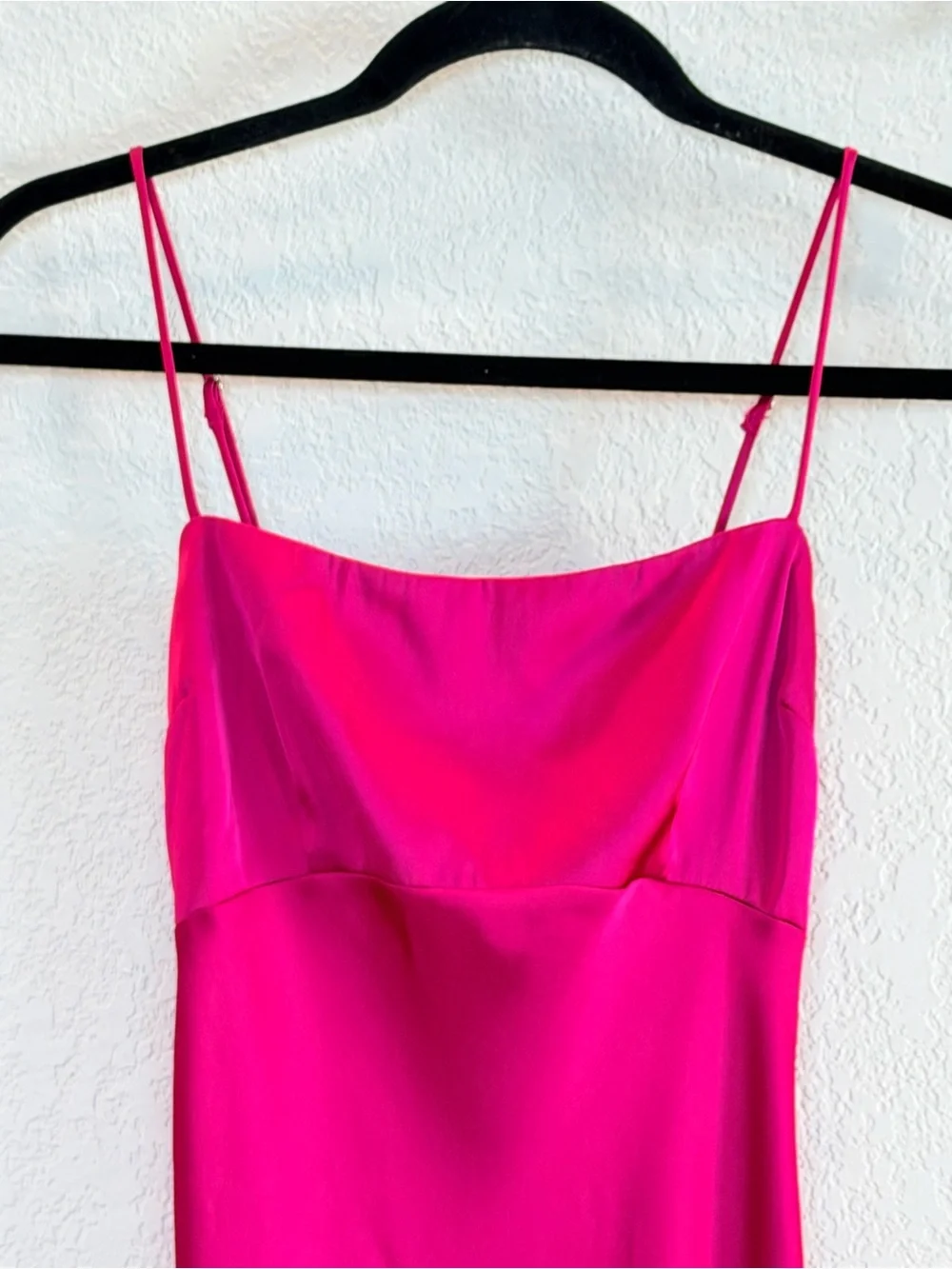 Abercrombie & Fitch Satin Cowl Back Slip Midi Dress in Hot Pink NWT! Size XS